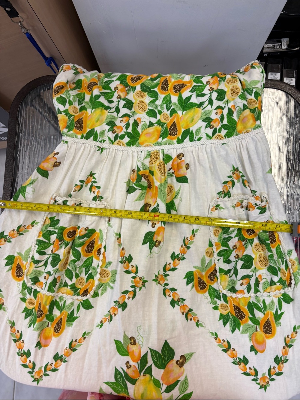Farm Rio Papaya Salad Scarf Maxi dress - White and Yellow - Picture 16 of 16